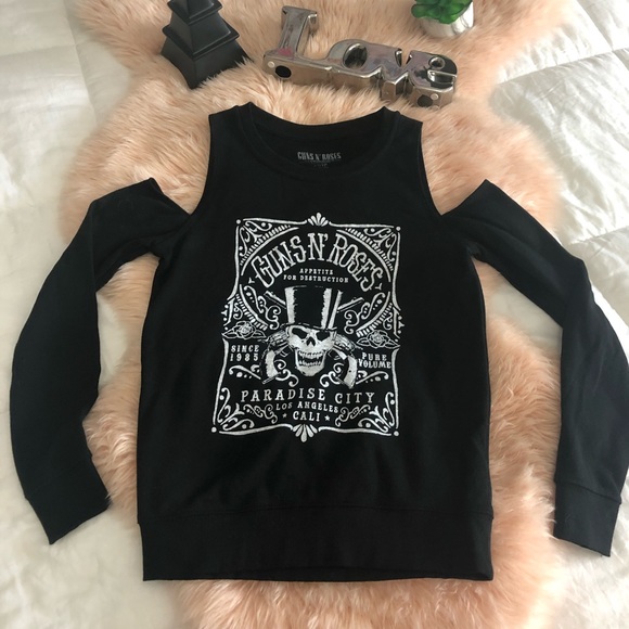 Long sleeve open shoulder GUNS N’ ROSES top - Picture 2 of 3